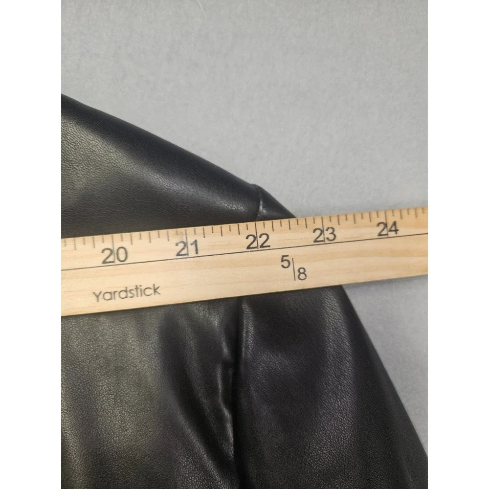 J. Ferrar Mens Black Faux Leather Slim Fit Blazer Jacket XXL 552-0786 0109